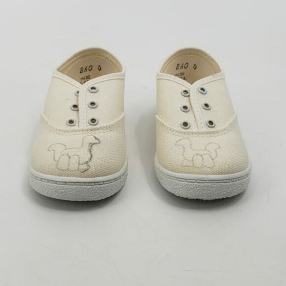 Baby sz 4 canvas white sneakers - Picture 1 of 6